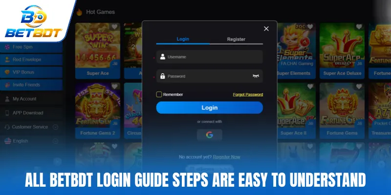 All BETBDT login guide steps are easy to understand